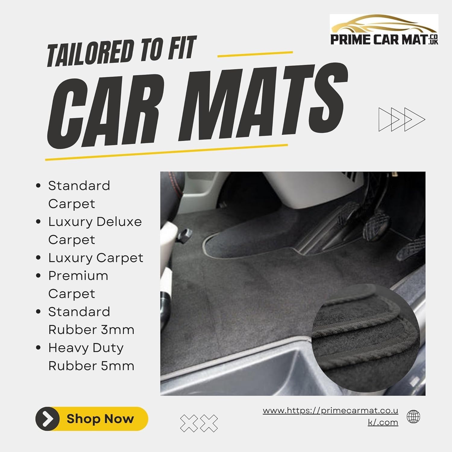 PCM - Black Car Mats Universal Van Floor Mats for Ford, Kia All models - 4PC Set