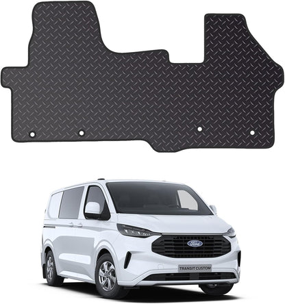 PCM - Rubber Floor Mats Fits for Ford Transit Custom (2024+) [Auto] 4 Clips - 1 Floor Mat Only