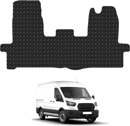 PCM - Tailored Fit Mats - Floor Mats for the Ford Transit 2014-2016 - Black Standard Rubber 3MM - 1 Piece Front
