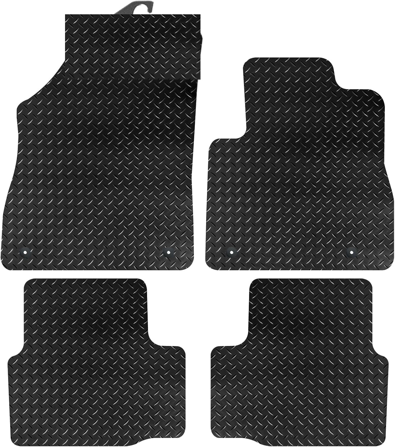PRIME CAR MAT - Fits Vauxhall Astra K 2015 Onwards - Black Black Standard Rubber 3mm - Anti Slip Tailored Car Mats - Waterproof Car Floor Mat, with Anti Slip Backing - 4 pcs Floor Mat Set with 8 Clips