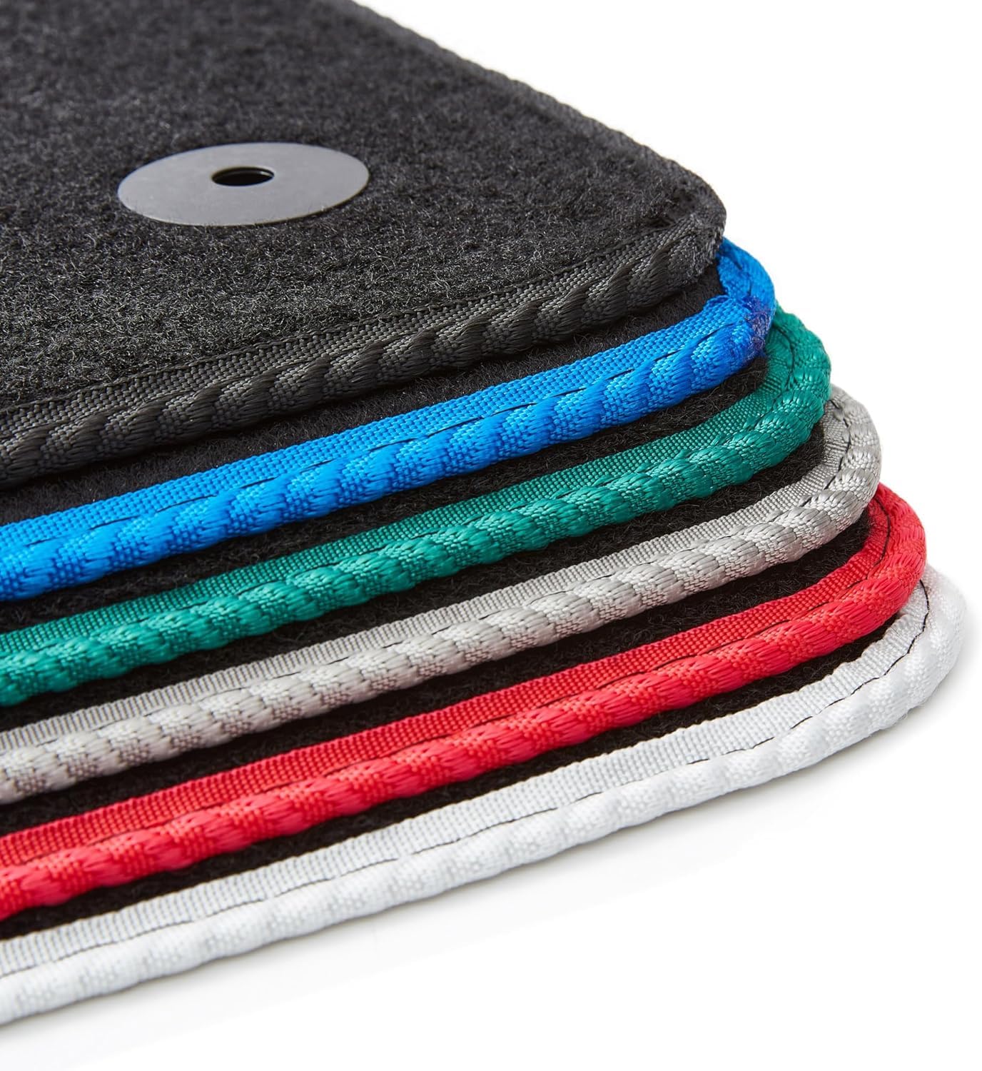 PCM - Car Floor Mats for Universal Car or Van Tailored Heavy Duty Car Floor Mats 4PC Set Non Slip Carpet (RED EDGING)