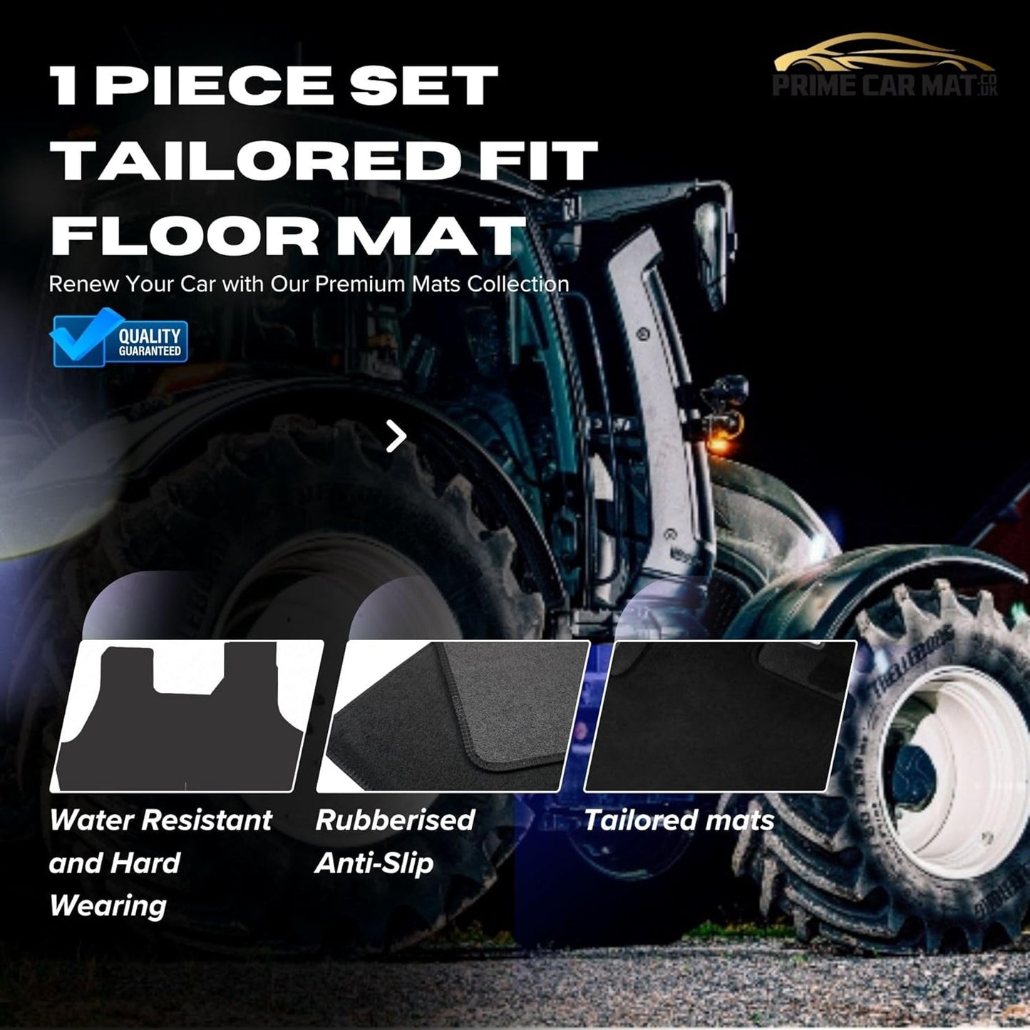 PCM - Tailored Tractor Mat - Compatible Nvaltra N Series 2021 ON- Black Carpet 1Pc Floor Mat Only