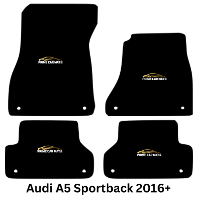 FOR AUDI A5 SPORTBACK 2016 & ONWARDS TAILORED BLACK CAR FLOOR MATS SET (8 CLIPS)