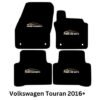 Fits Vw Touran 2016 Onwards 4Pc Fully Tailored Carpet Car Floor Mat Black 4Clips